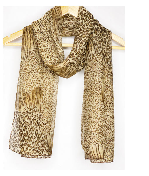 Chiffon Animal Print Scarf