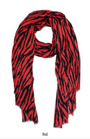 Red zebra print scarf