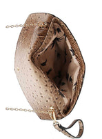 Croc texture envelope clutch with chain