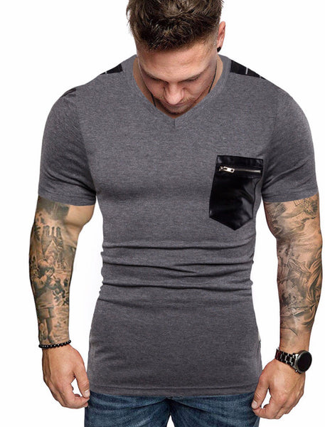 Men’s Short Sleeve Zipper Pocket Tee