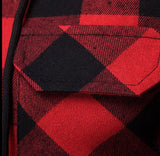 Men’s Red Plaid Hooded Shirt