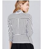 White With Black Striped Open front blazer