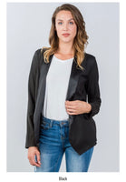 Black Angled Blazer With Satin Detail For The Tuxedo Look.